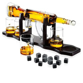 Set Decantor Whisky cu Accesorii si 4 Pahare cu Glont Evoora WarSpirits, Mitraliera AK47