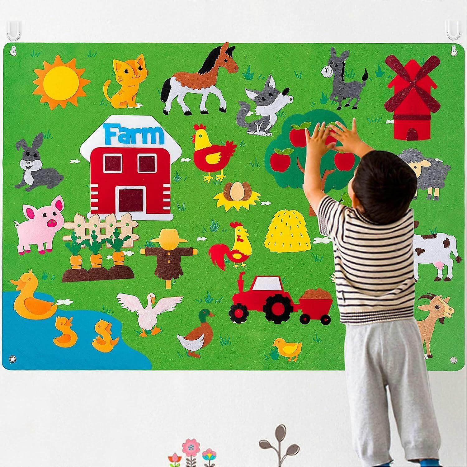 Joc Interactiv si Creativ pentru Copii Montessori Evoora PlayFelt Micul Fermier