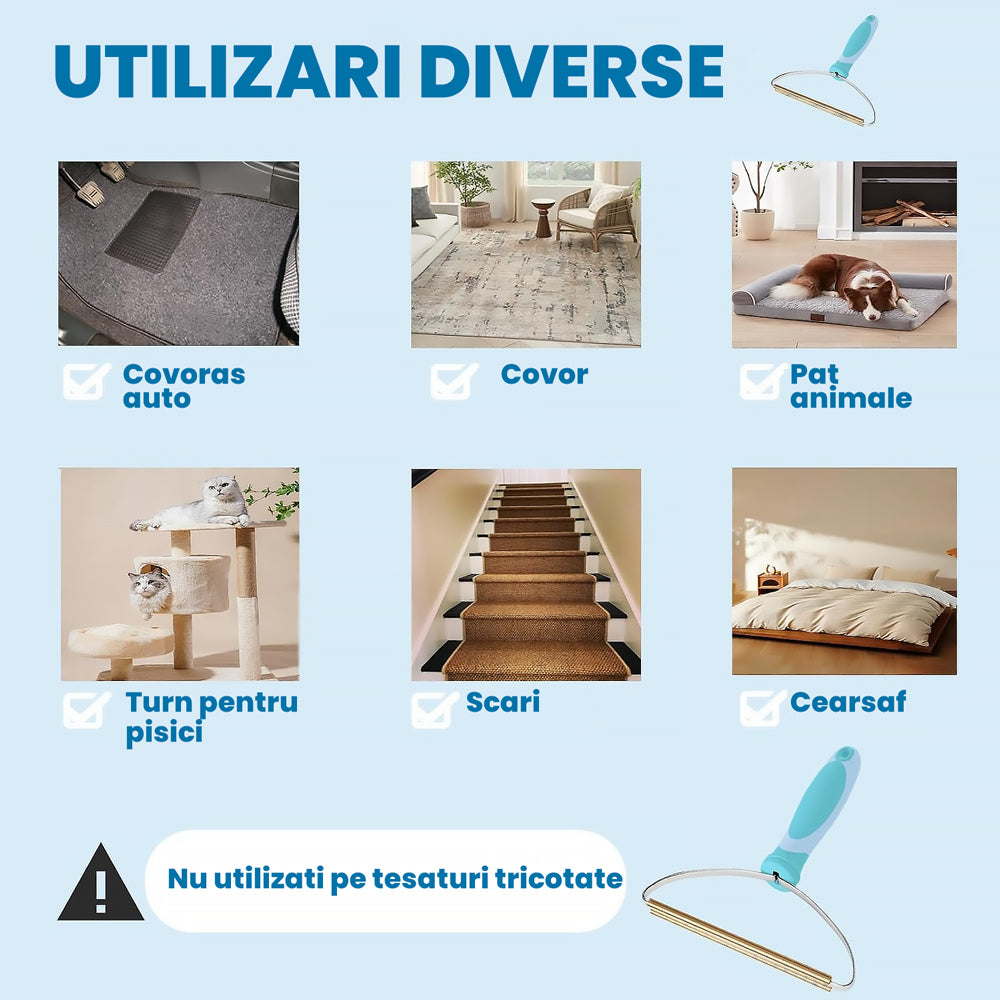 Perie Curatare Par Animale PawzUp FurSweep, 17 x 14cm