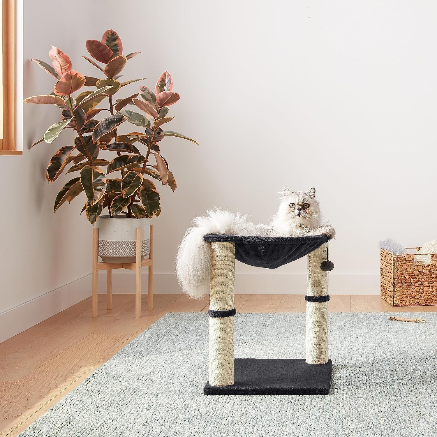 Ansamblu Joaca Pisica si Stalpi pentru Zgariat PawzUp PlayNest, Rezistenta Zgarieturi, 50cm