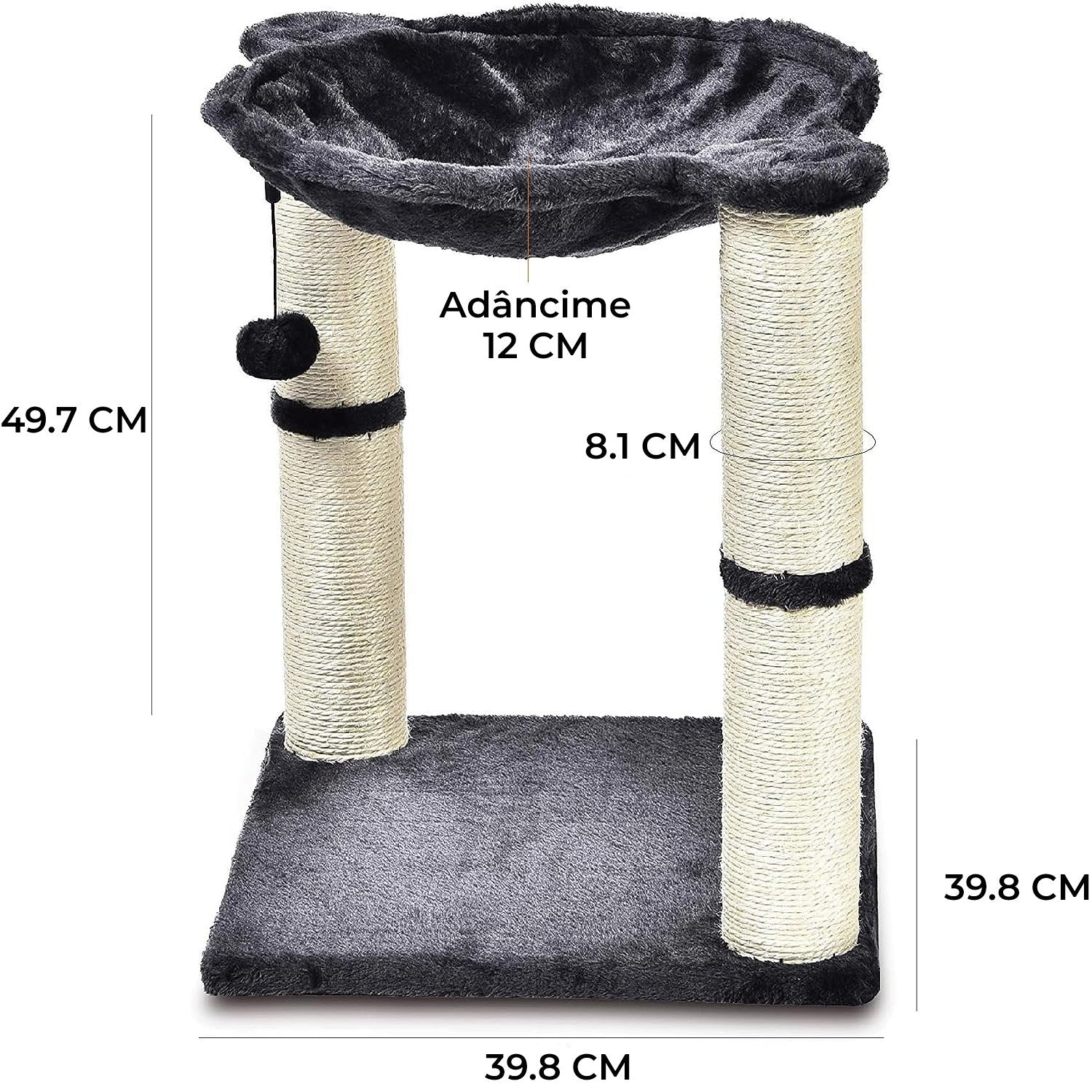 Ansamblu Joaca Pisica si Stalpi pentru Zgariat PawzUp PlayNest, Rezistenta Zgarieturi, 50cm