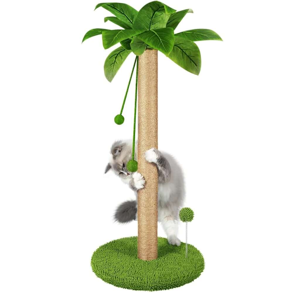 Ansamblu Joaca Pisici, Stalp pentru Zgariat PawzUp PalmPlay, Rezistent la Zgarieuri, 84cm