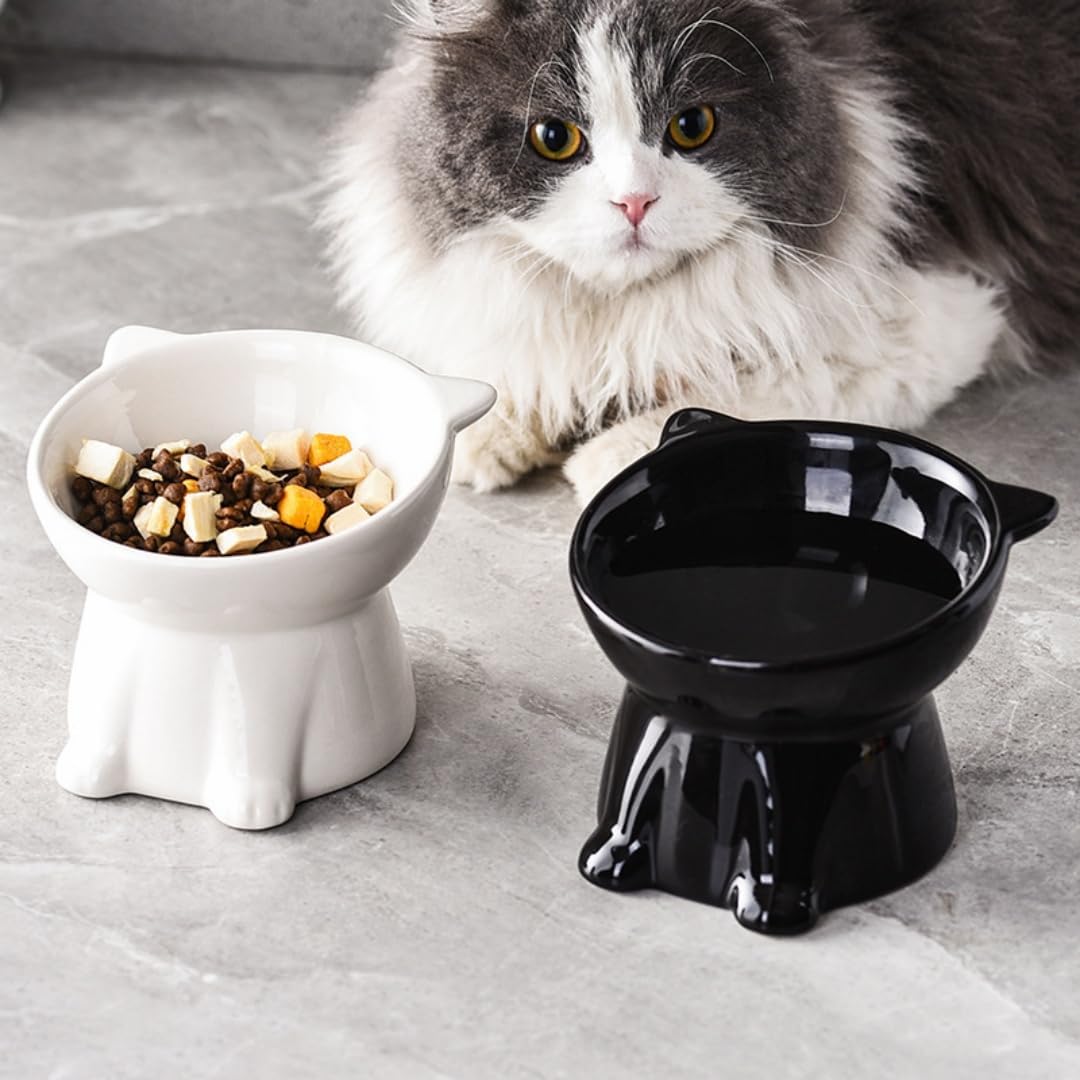 Bol Mancare Pisici Ortopedic PawzUp RoyalBowl, Inalt, Alb