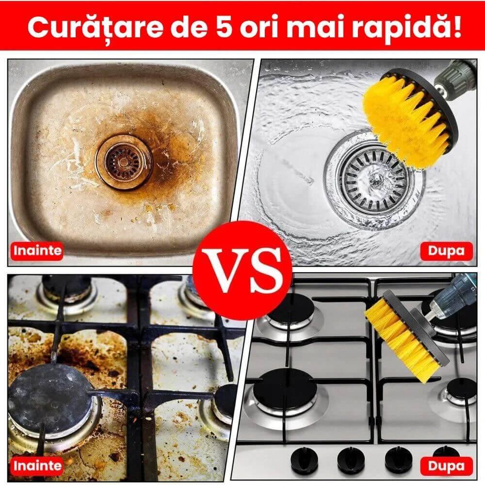 Set 3 Perii Bormasina Evoora speckBRUSH - Curatare rapida pentru orice suprafata