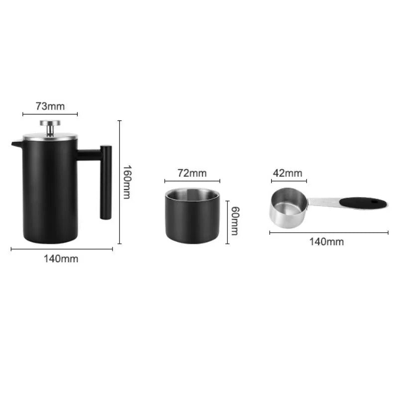 Infuzor Cafea si Accesorii Set Cadou Evoora CaffeNoir, Negru