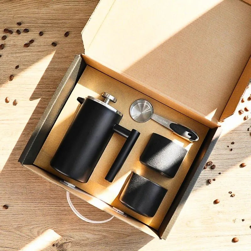 Infuzor Cafea si Accesorii Set Cadou Evoora CaffeNoir, Negru