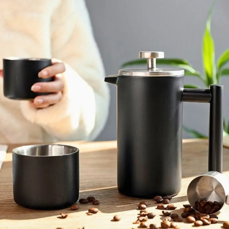 Infuzor Cafea si Accesorii Set Cadou Evoora CaffeNoir, Negru