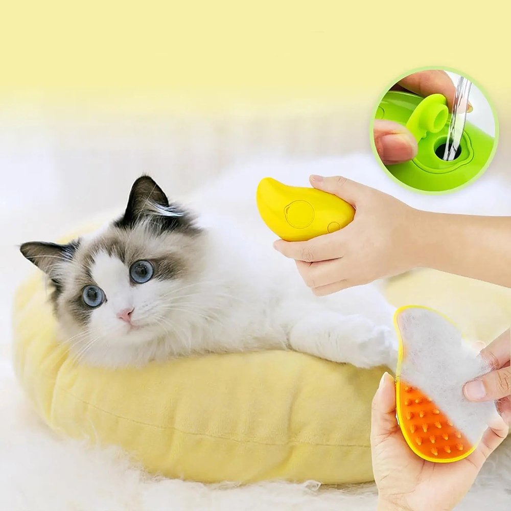 Perie cu Abur pentru Pisici PawzUp AquaBrush, 12 x 6.5cm