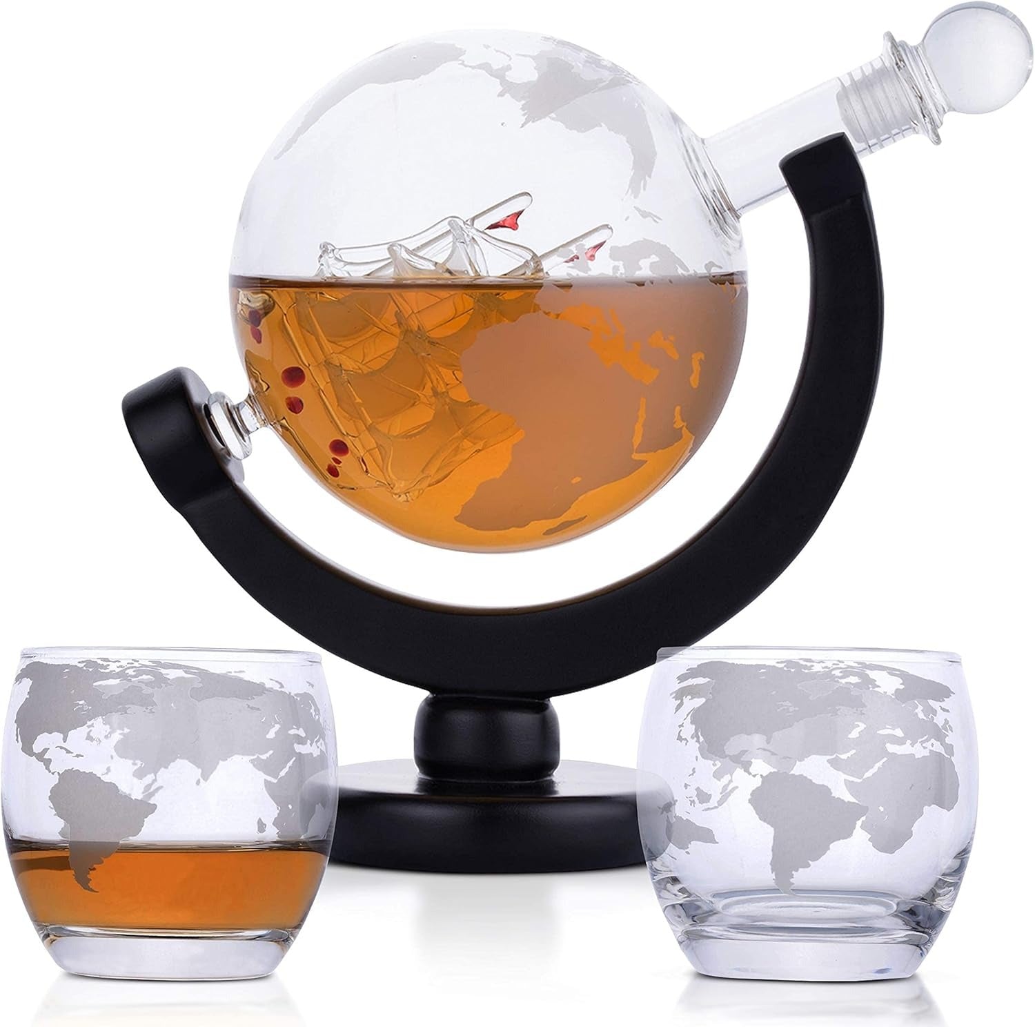 Set Decantor Whisky cu Accesorii si 2 Pahare Evoora NoirSpirits Duo