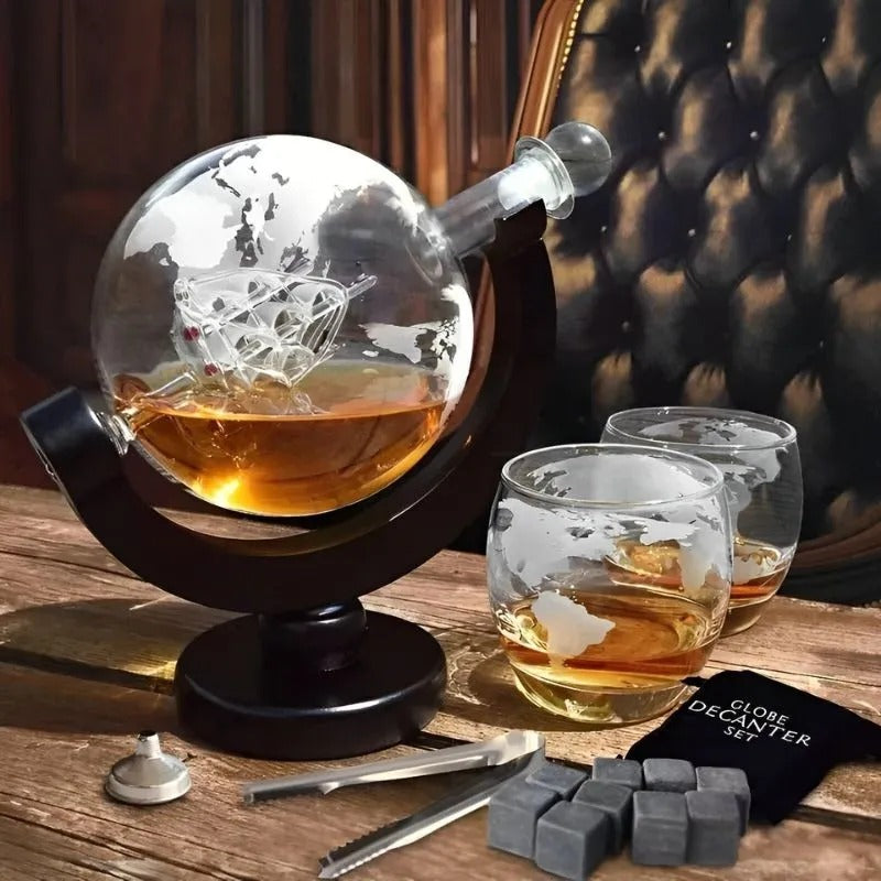 Set Decantor Whisky cu Accesorii si 2 Pahare Evoora NoirSpirits Duo