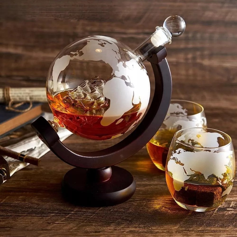 Set Decantor Whisky cu Accesorii si 2 Pahare Evoora NoirSpirits Duo