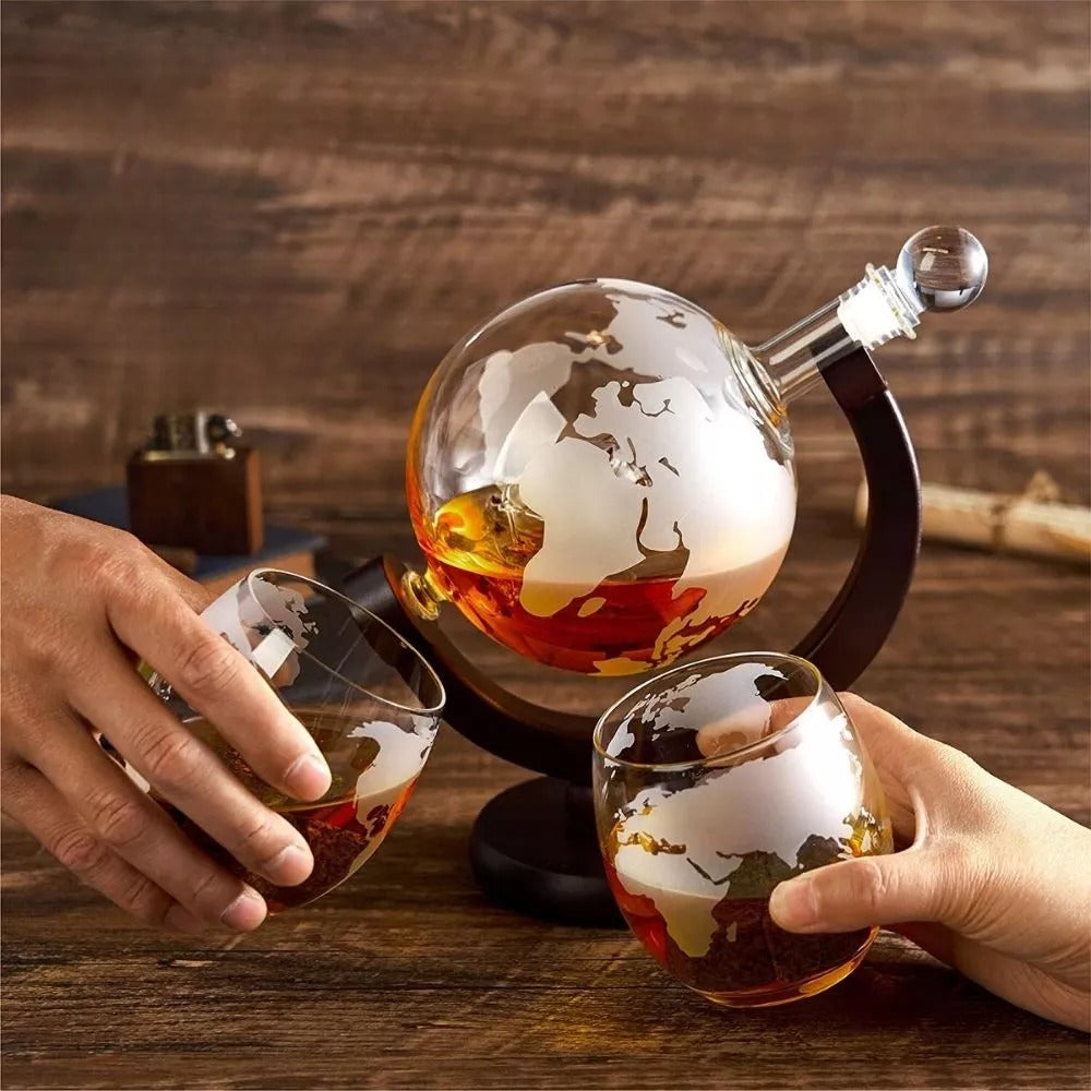 Set Decantor Whisky cu Accesorii si 2 Pahare Evoora NoirSpirits Duo