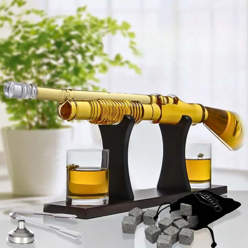 Set Decantor Whisky cu Accesorii si 2 Pahare Evoora Shotgun Legacy