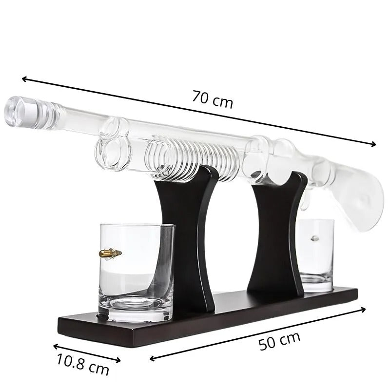Set Decantor Whisky cu Accesorii si 2 Pahare Evoora Shotgun Legacy