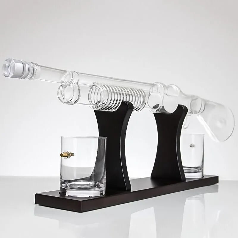 Set Decantor Whisky cu Accesorii si 2 Pahare Evoora Shotgun Legacy