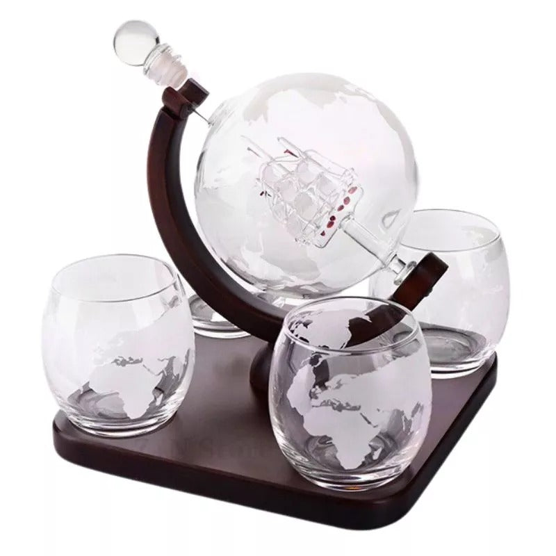 Set Decantor Whisky cu Accesorii si 4 Pahare Evoora NoirSpirits