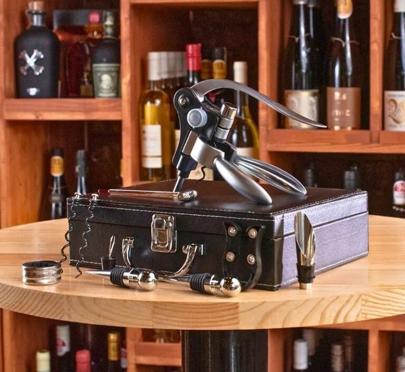 Set Vin Cadou Valiza Accesorii Vin Evoora CellarCase, 9 Piese