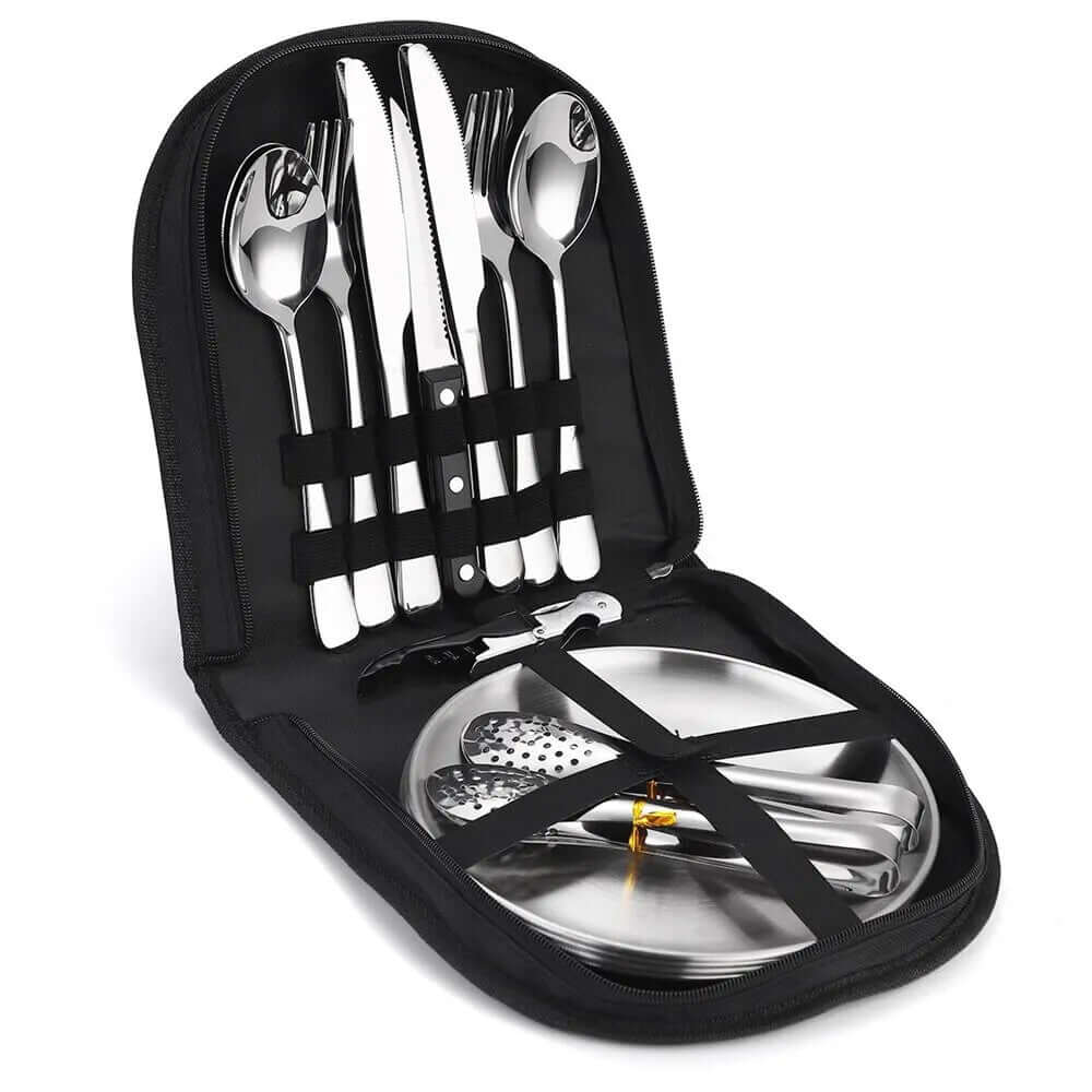 Set pentru Picnic Tacamuri si Farfurii Evoora CampKit, 20 buc