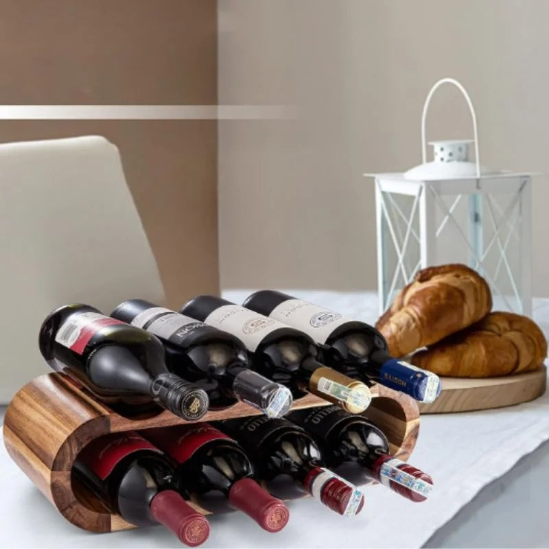 Suport Sticle Vin Evoora WoodCellar, Capacitate 8 Sticle
