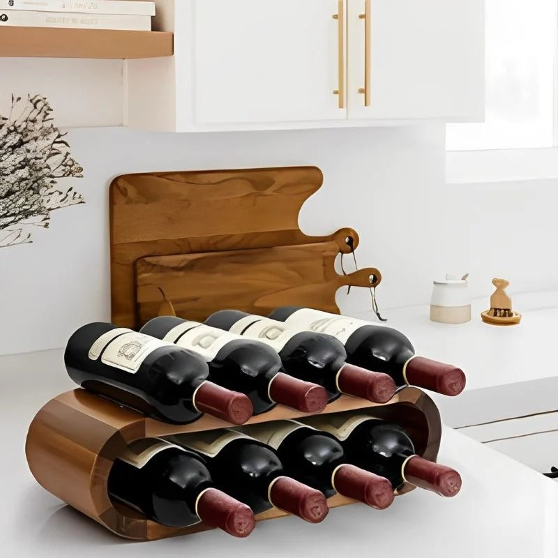 Suport Sticle Vin Evoora WoodCellar, Capacitate 8 Sticle