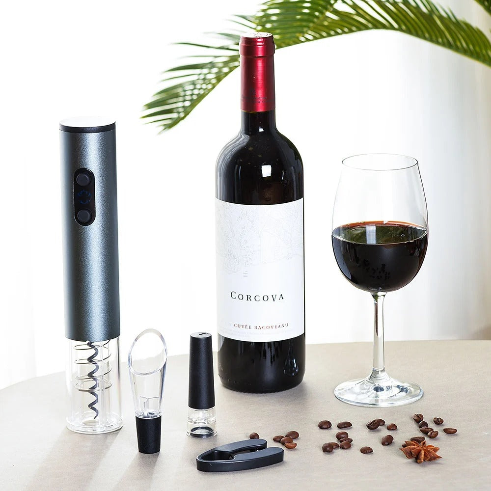 Tirbuson Electric si Accesorii Vin Set Evoora Vinelia, 4 Piese