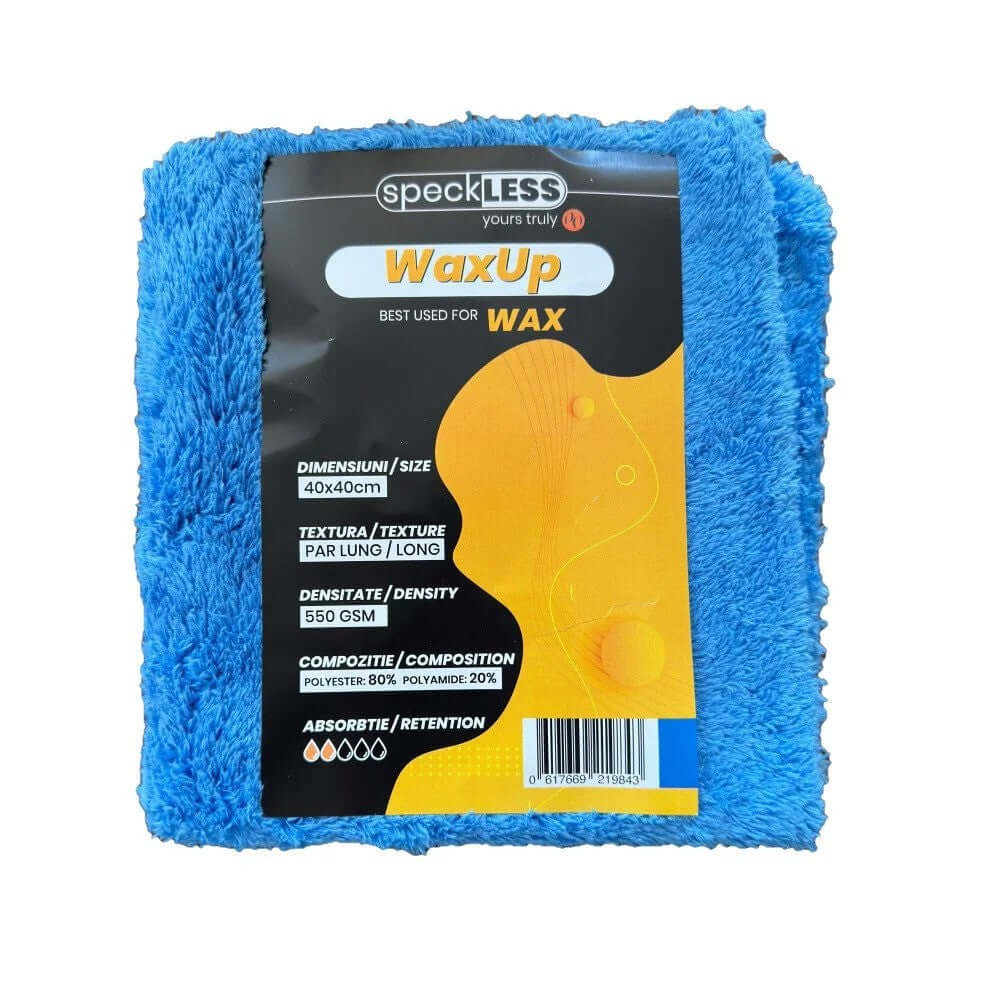 Laveta Microfibra fara Margini speckLESS WaxUp, Albastru, 550 GSM, 40x40cm