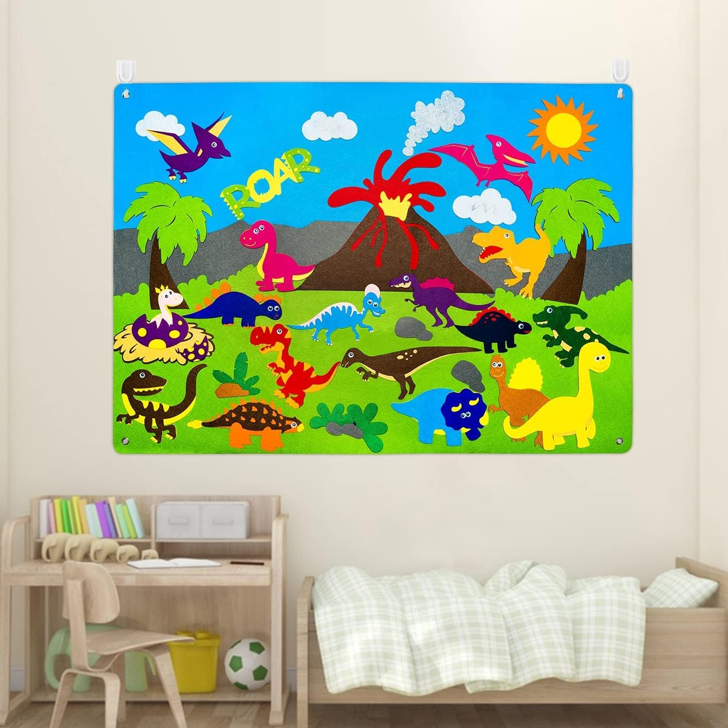 Joc Interactiv si Creativ pentru Copii Montessori Evoora PlayFelt Lumea Dinozaurilor