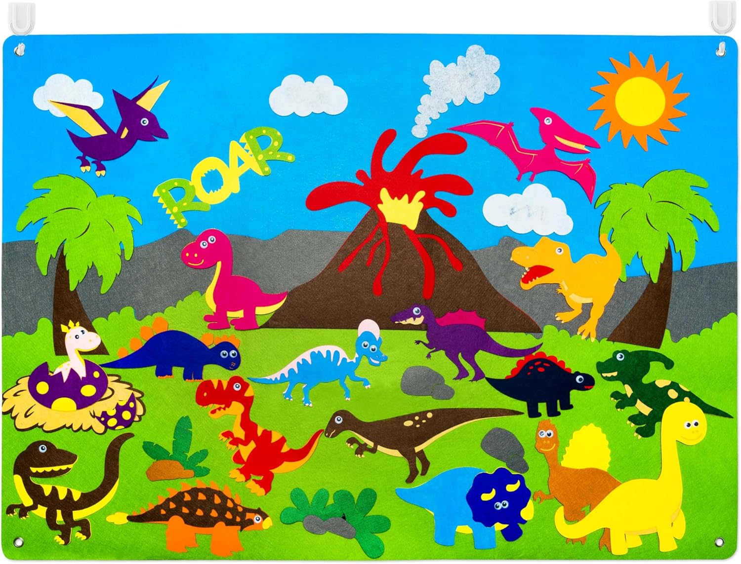 Joc Interactiv si Creativ pentru Copii Montessori Evoora PlayFelt Lumea Dinozaurilor