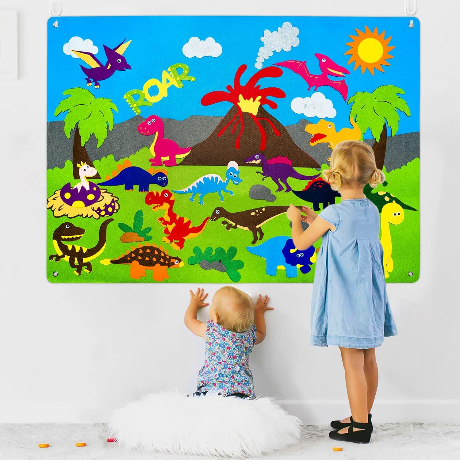 Joc Interactiv si Creativ pentru Copii Montessori Evoora PlayFelt Lumea Dinozaurilor