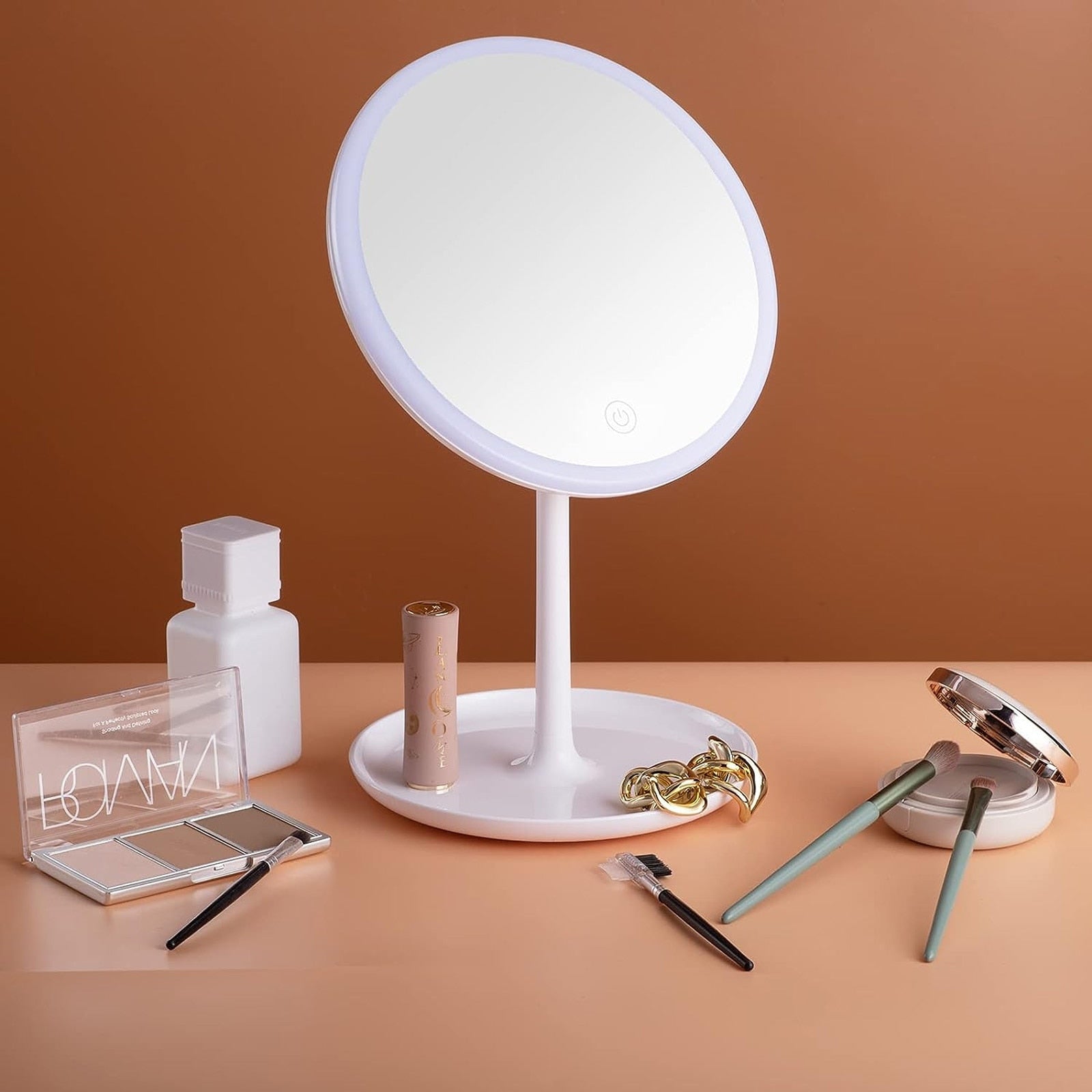 Oglinda Machiaj cu LED Evoora GlamTouch Pro, Incarcare USB, Lumina Reglabila