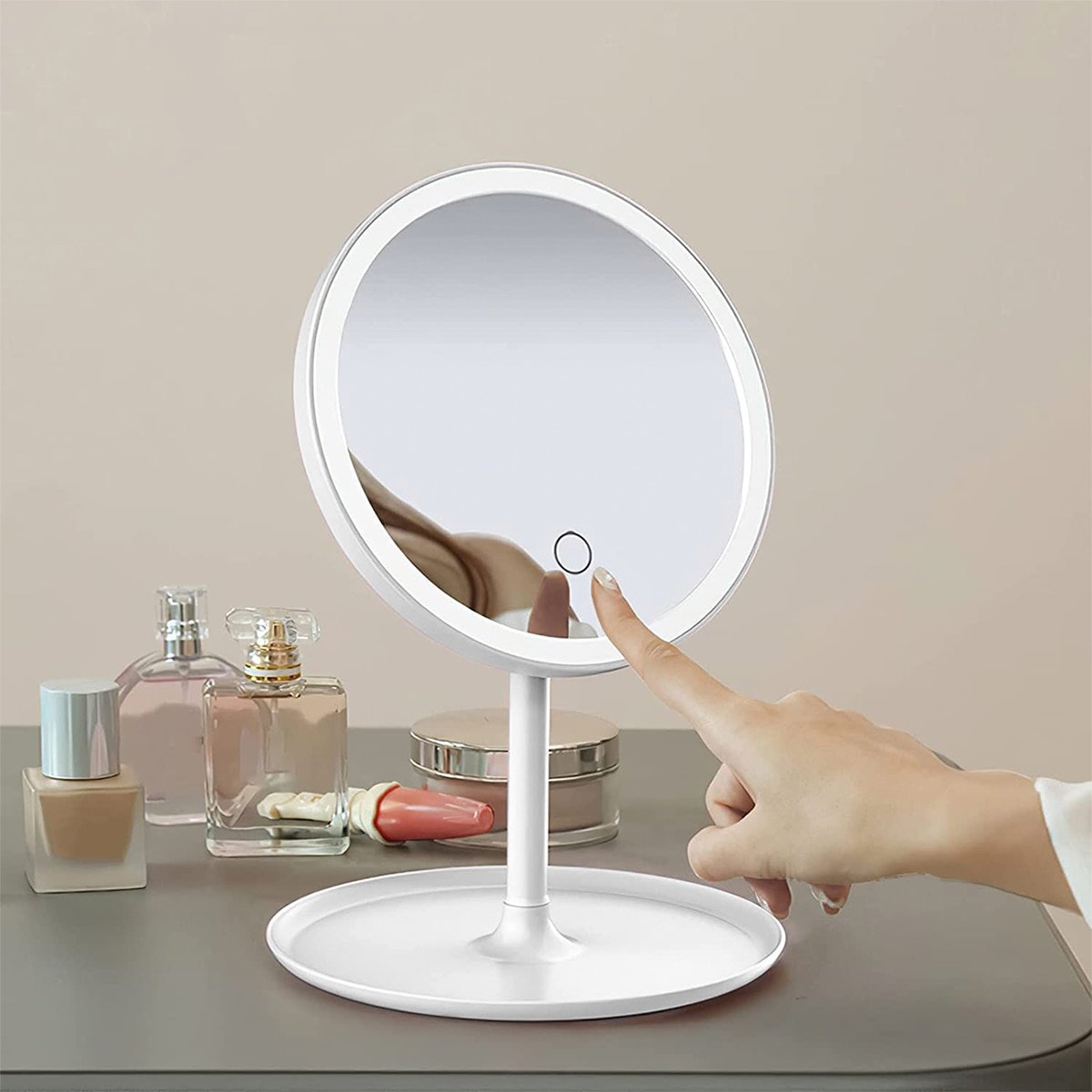 Oglinda Machiaj cu LED Evoora GlamTouch Pro, Incarcare USB, Lumina Reglabila