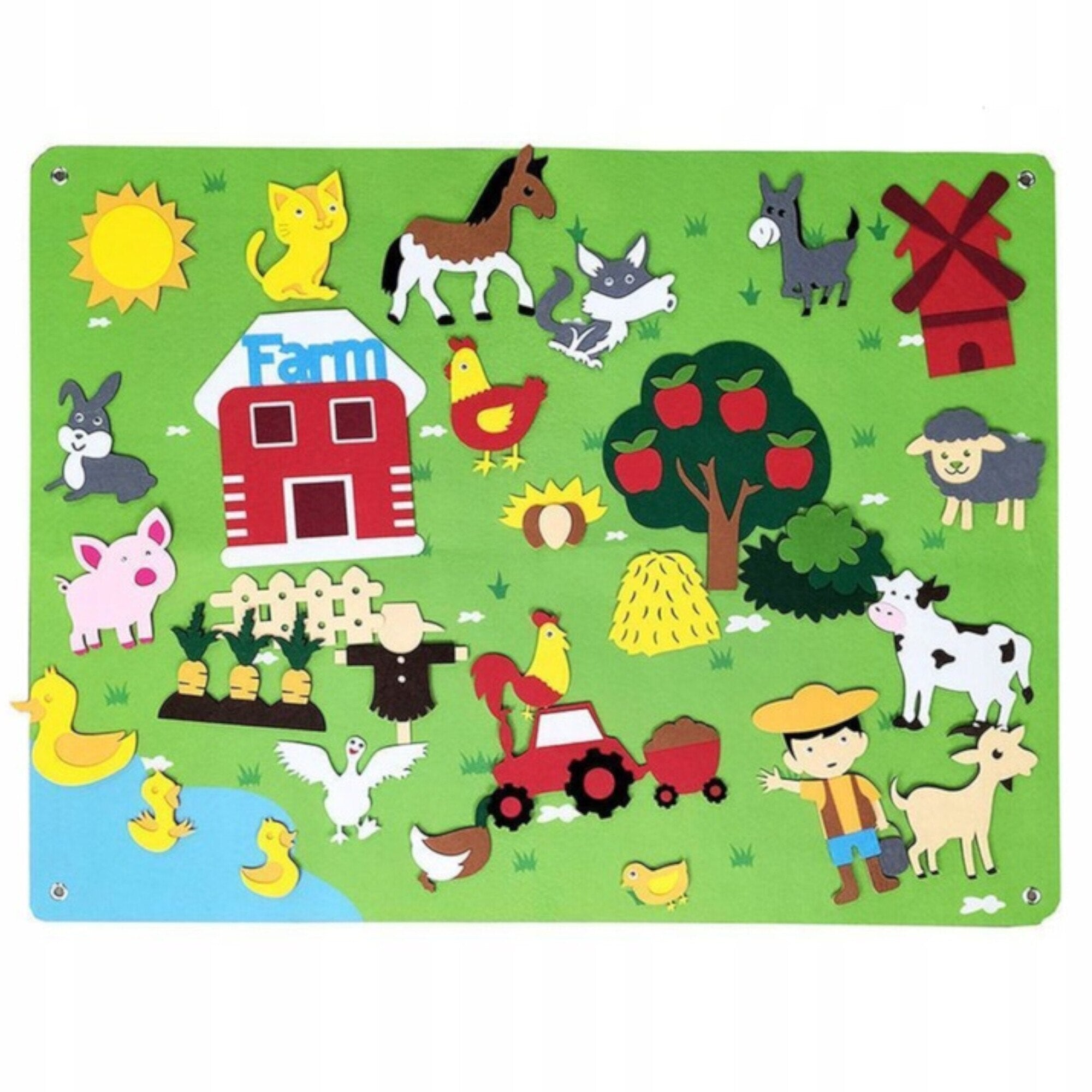 Joc Interactiv si Creativ pentru Copii Montessori Evoora PlayFelt Micul Fermier