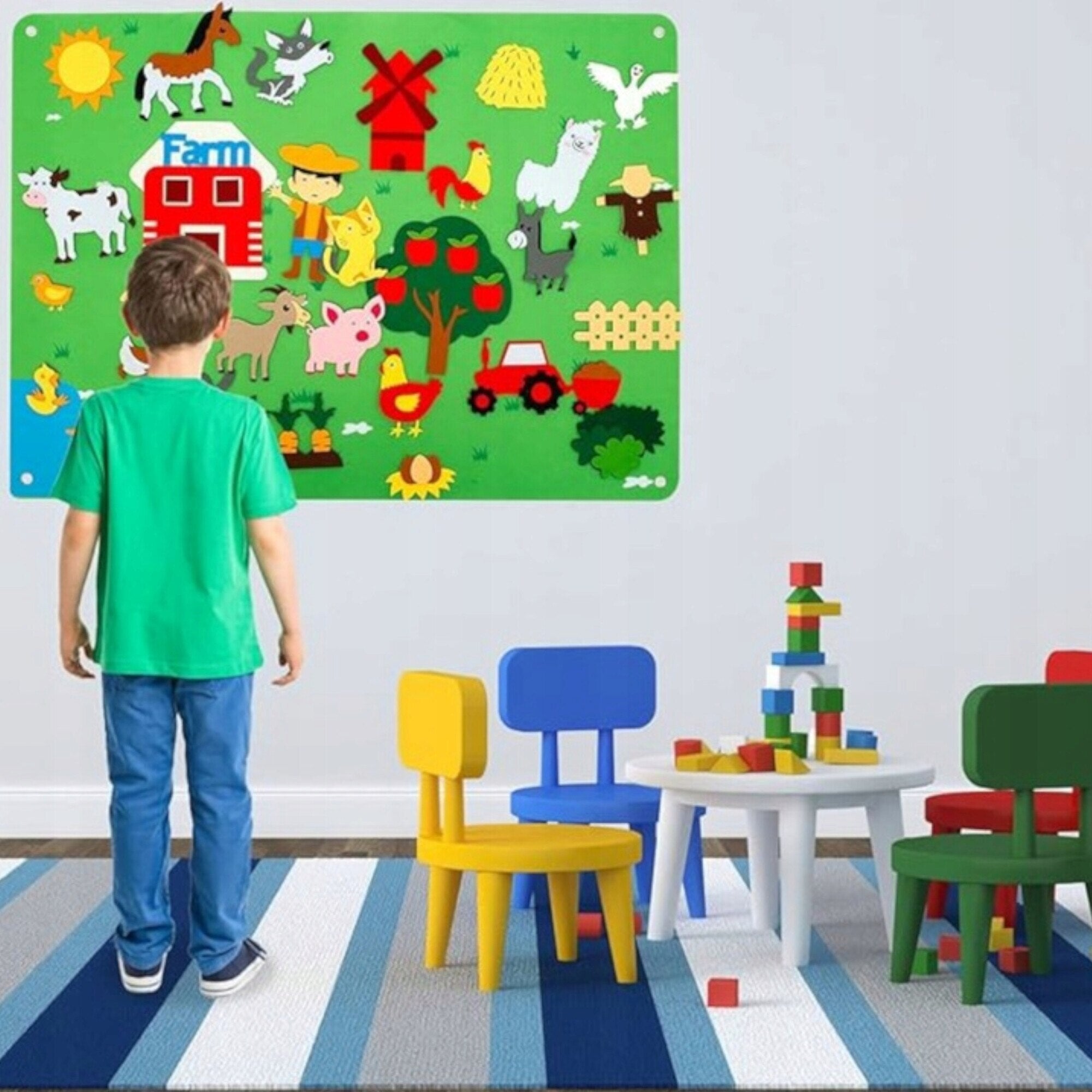 Joc Interactiv si Creativ pentru Copii Montessori Evoora PlayFelt Micul Fermier