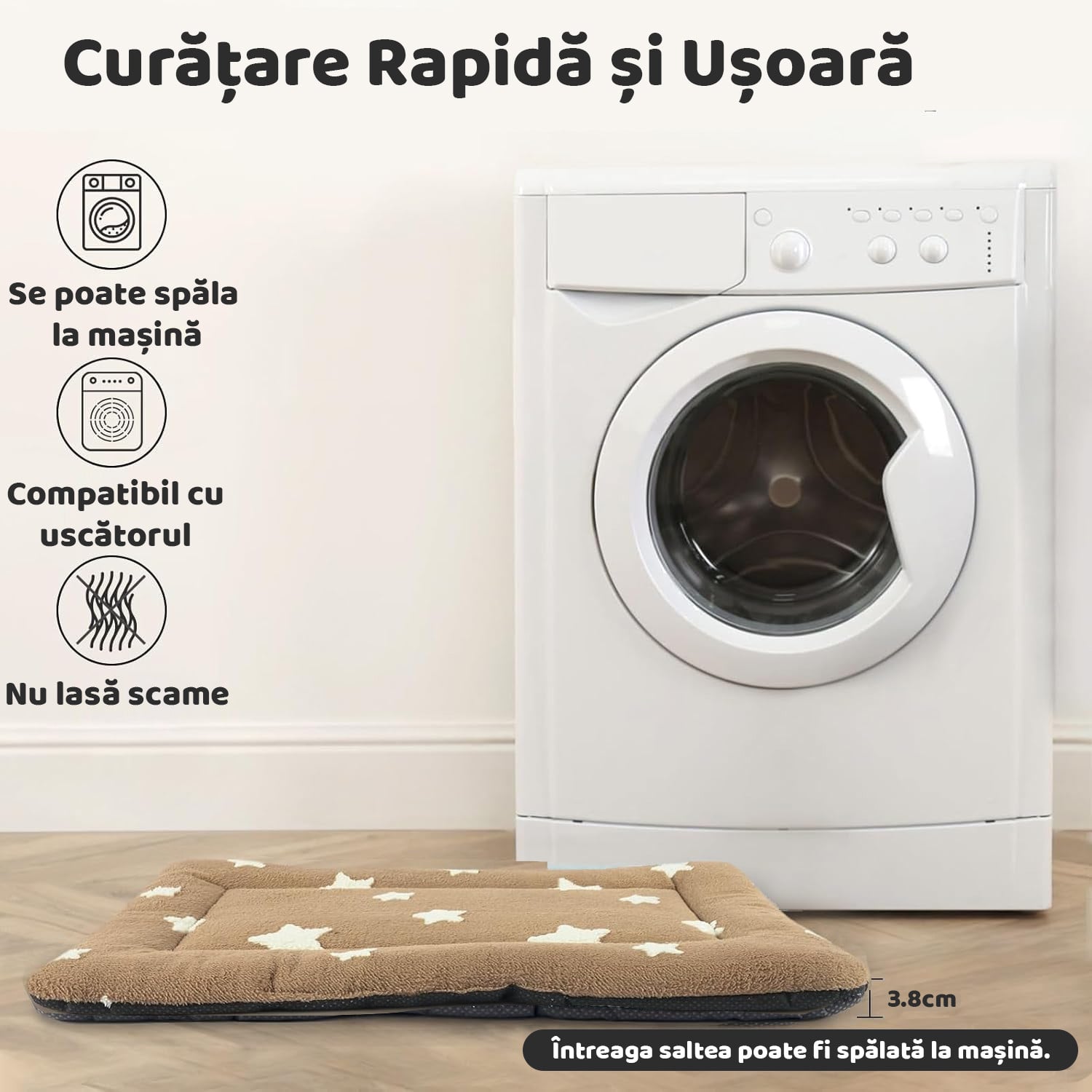 Saltea Caini PawzUp Nest Bed, 61x46 cm, Maro